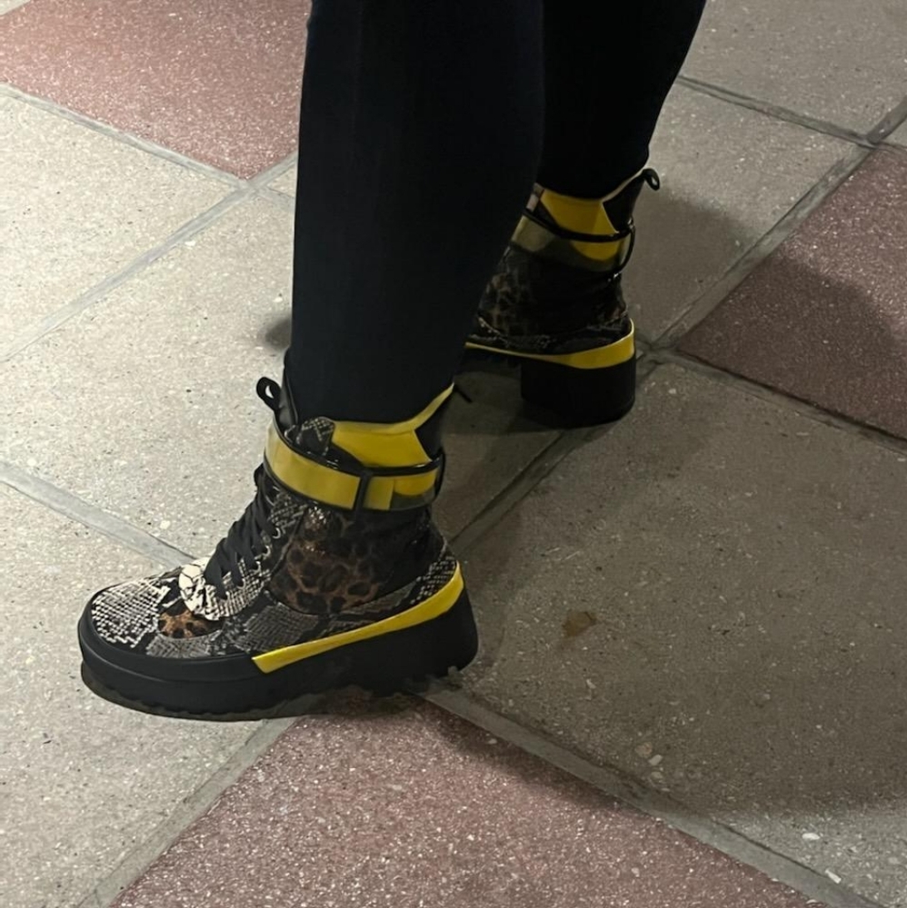 Snakeskin, multicolored, animal print, platform boot - Picture 6 of 6
